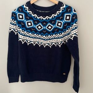 Tommy Hilfiger Women’s Navy Fair Isle Crew Neck Sweater M